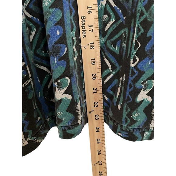 Vintage 90s Josh Wear Art Abstract Aztec Tribal Crewneck Sweatshirt XL USA Made - Picture 4 of 7